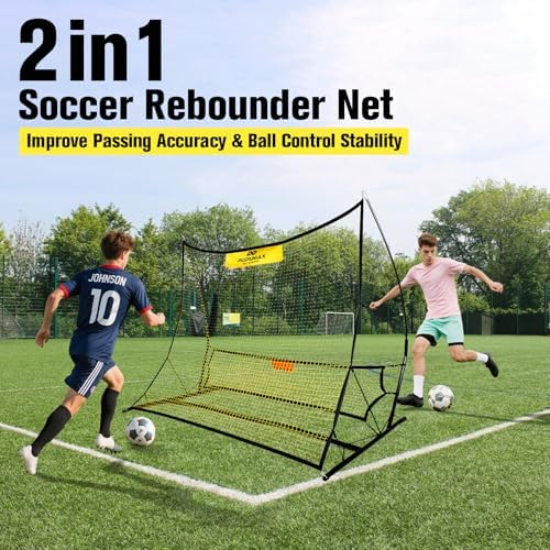 PodiuMax Upgraded Portable Soccer Trainer, 2 in 1 Soccer Rebounder Net