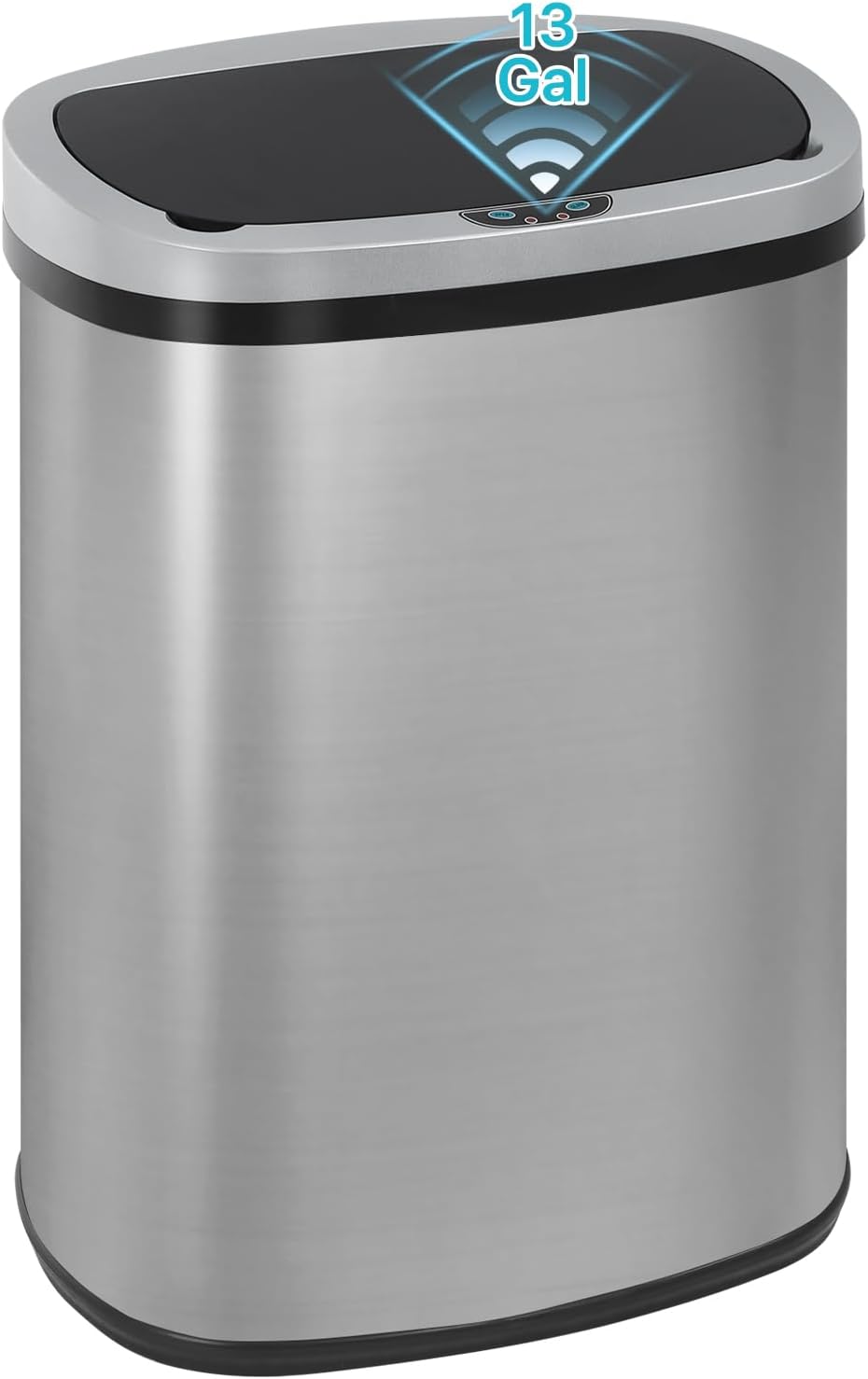 Kitchen Trash Can | Stainless Steel 13 Gallon Trash Can | 50L Touch Free Garbage Can with Lid | Electronic Sensor High Capacity Trash Bin for