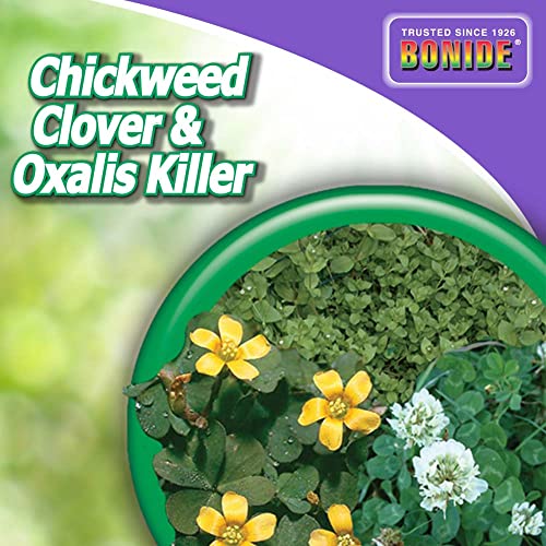 Bonide Chickweed, Clover and Oxalis Killer, 16 oz Concentrate | Controls Weeds and Roots Without Harming Lawn