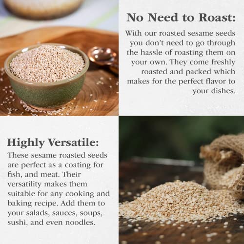 Shirakiku Roasted Sesame Seeds (IRI GOMA) | Perfect for Salad, Sushi, and Noodles Topping | Toasted Sesame Seeds with an Enticing Aroma, Flavor