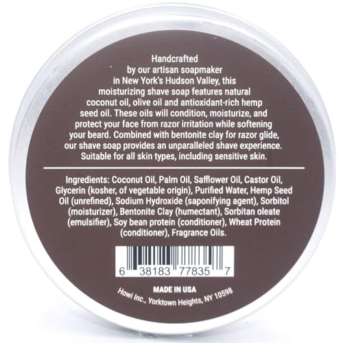 Taconic Lavender Natural Shaving Soap Puck, Rich Lather | Calming lavender aroma pairs with moisturizing natural oils to build rich protective lather for a comfortable wet shave.