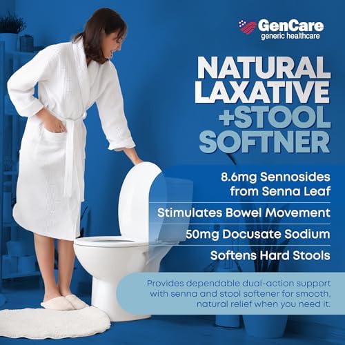 GenCare Senna-S Laxative Plus Stool Softener, Dual Action, 200 Ct