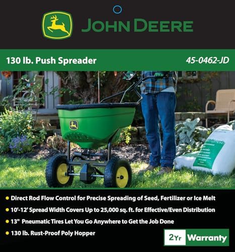 John Deere 130 lb. Capacity Push Broadcast Spreader 45-0462-JD