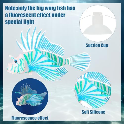 Weewooday 7 Pcs Artificial Fish Glowing Effect,Modern Color