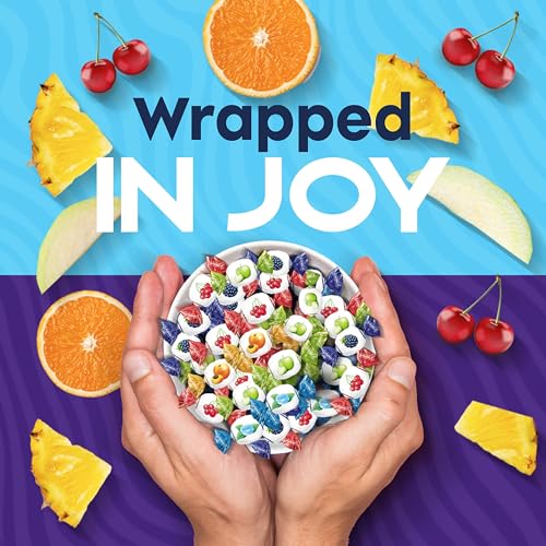 Colombina Delicate Fruit Drops, 4 Assorted Fruit Candy Flavors, Individually Wrapped, Ideal for Easter, Halloween, and Christmas, 2.2lbs (Pack of 1)