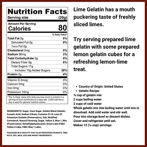Lime Gelatin - 2 Lb Container