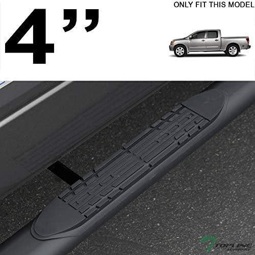 4" Oval Matte Black Side Step Nerf Bars Rail Running Boards Compatible with 04-24 Titan / 16-24 Titan XD Crew Cab