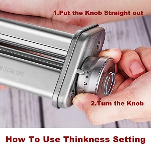GVODE 3Pcs Pasta Attachment for KitchenAid Stand Mixer, 304 Stainless Steel | Pasta Maker Attachment Set with Pasta Roller