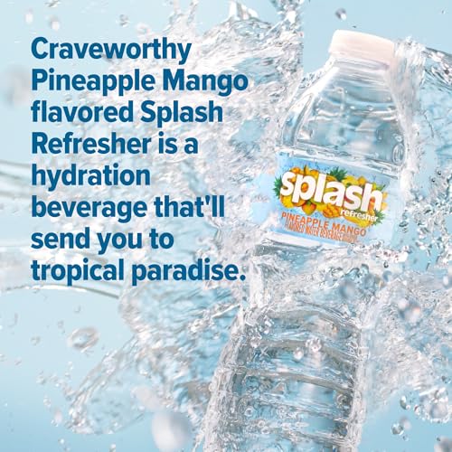 SPLASH REFRESHER Flavored Water Bottles, Lemon - 6 Pack | Refreshing Flavored Bottled Water with Electrolytes - Zero Sugar & Zero Calories - 16.9 Fl Oz