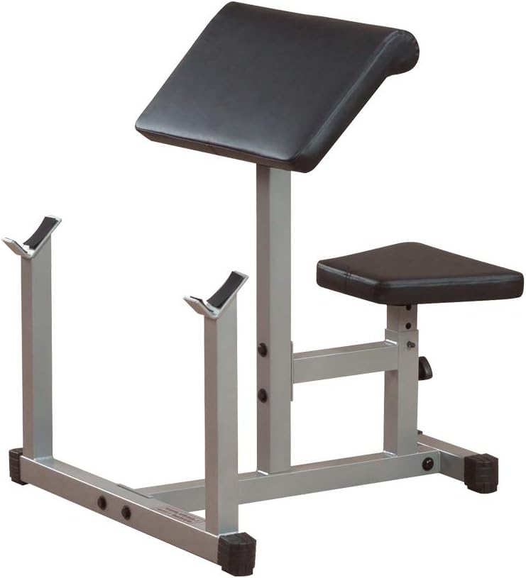 Body-Solid Preacher Curl Bench with Adjustable Seat and Extra Wide Base