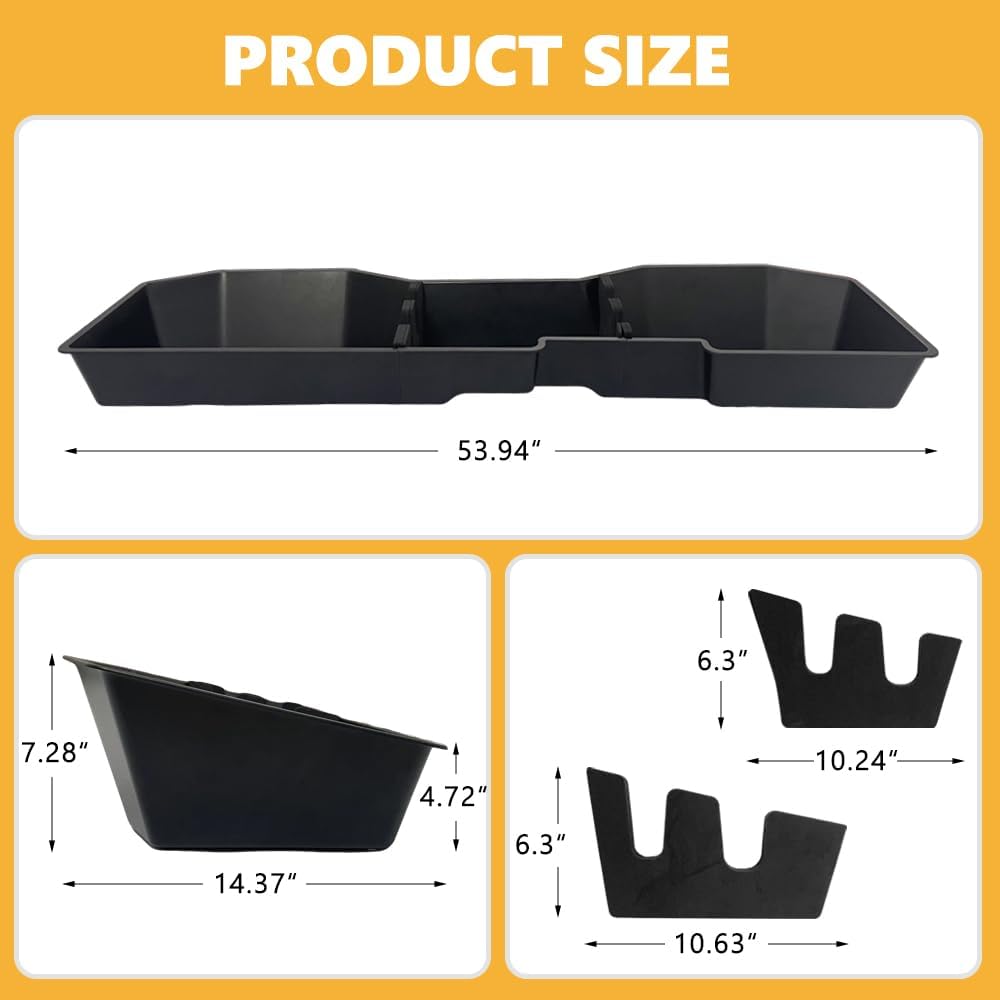 Car Underseat Storage Box Fitment for (2015–2026) F150 SuperCrew/Crew Cab & (2017–2026) F250 F350 F450 F550 Super Duty 4-Door Full-Size Pickups