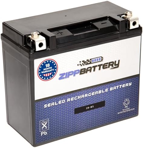 ZIPPBATTERY YTX20-BS Maintenance-Free 12V 19Ah Battery Replacement for ATV, Motorcycle, Jet Skis, Scooter, UTV, and More - Nut and Bolt (T3) Terminal