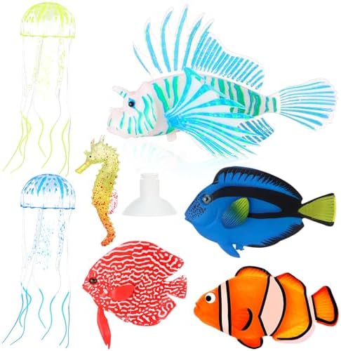 Weewooday 7 Pcs Artificial Fish Glowing Effect,Modern Color