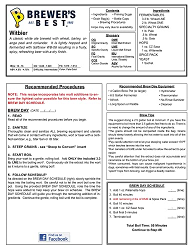 Witbier Homebrew Beer Ingredient Kit