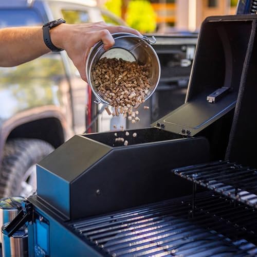 Pit Boss 150 Wood Pellet Grill & Smoker with Flame Broiler 256-Sq. In. Cooking Space, 180°F to 500°F Temperature Range, 7 lb. Pellet Hopper, for Tailgating, Camping, or Travel, Black | 180-500F temperature range, 7 lb hopper, flame broiler, automatic sta…