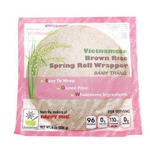 Happy Pho Vietnamese Brown Rice Spring Roll Wrappers 8 oz (Pack of 1)