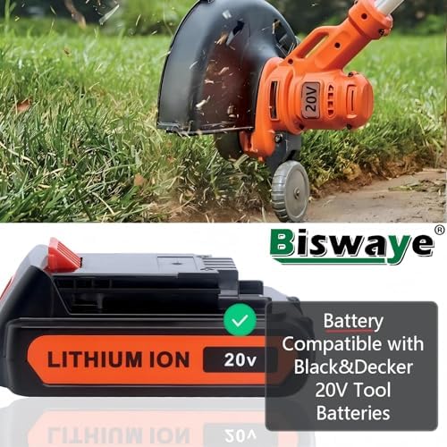 Biswaye 4.0Ah 20V Lithium Battery LBXR20 Compatible with Black and Decker 20V Max Battery LBXR2520 LBXR2020 LB2X3020 LBX20 LB2X4020 & LST522 LHT2220