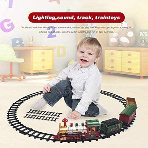 Classic Christmas Train Set with Lights and Sounds Railway Tracks Sets Battery Operated Train Toy Models with 11.5 Ft Tracks Playset for Under The