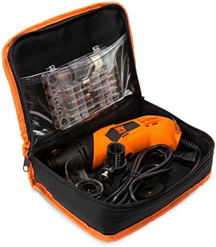 WEN 23114 1.4-Amp High-Powered Variable Speed Rotary Tool with Cutting Guide, LED Collar, 100+ Accessories, Carrying Case and Flex Shaft