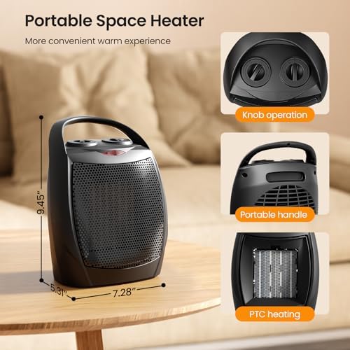 Kismile Small Electric Space Heater Ceramic Space Heater