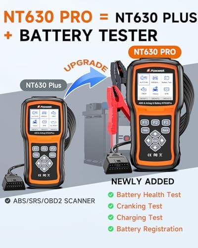 FOXWELL NT630 Plus ABS/SRS OBD2 Scanner, ABS Auto Bleed, Oil EPB SAS Resets
