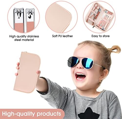 Nail Clippers & Beauty Tool Portable Set, Rose Gold Manicure Set, 12 in 1.