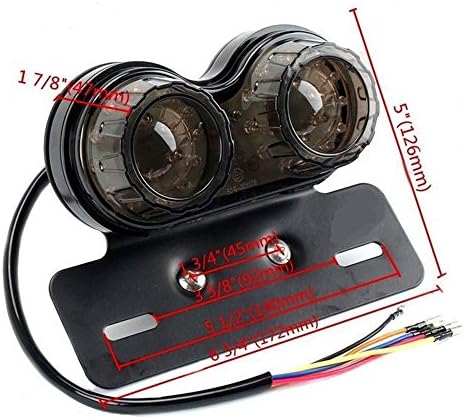 ANKIA 40-LED 40W Motorcycle Tail Light Integrated Running Lamp | Brake&Turn Signal Light with License Plate Bracket for Harly Motorcycle Street Bike Cruiser Chopper (Black)