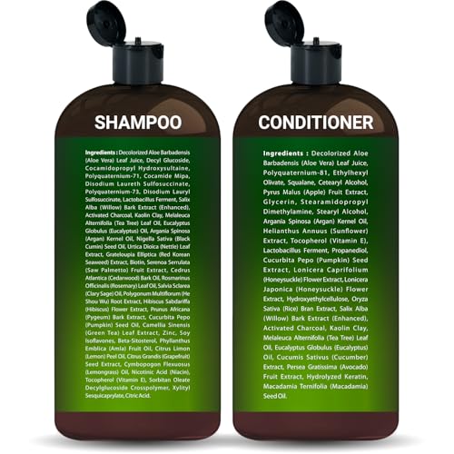 First Botany Tea Tree Mint Shampoo & Conditioner for Men & Women - Pure Tea Tree & Peppermint Oil - Fights Hair Loss, Dandruff, Lice & Itchy Scalp
