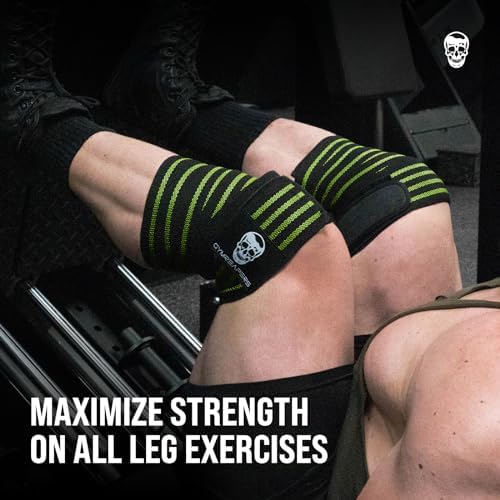 Gymreapers Knee Wraps for Squats and Powerlifting 72 Inch Compression Wraps with Strap for Men & Women Weightlifting Support