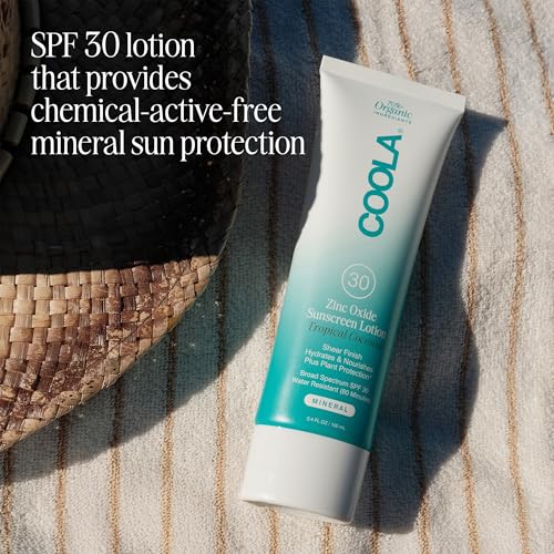 COOLA Organic Mineral Sunscreen & Sunblock Body Lotion, Skin Care for Daily Protection, Broad Spectrum SPF 30, Tropical Coconut