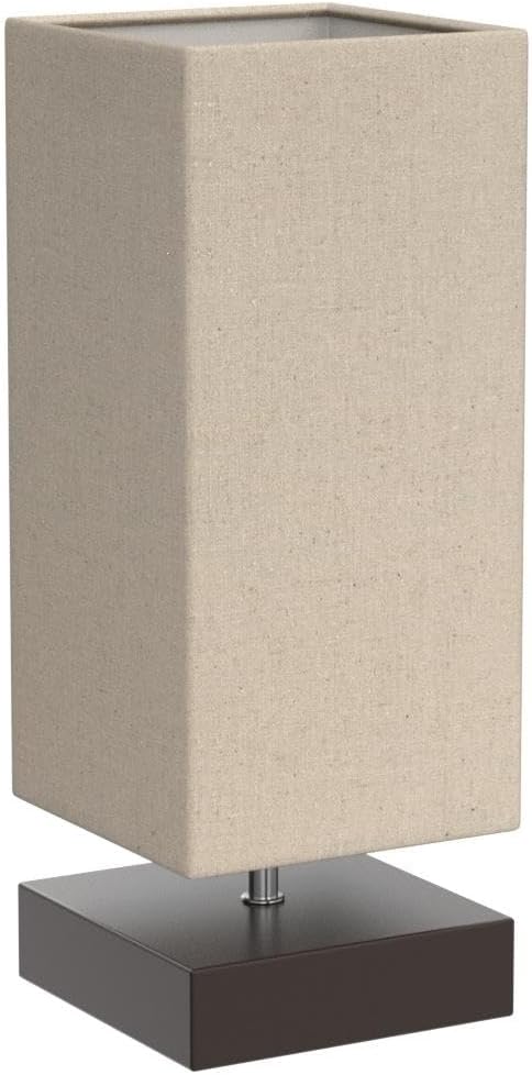 Touch Control Table Lamp Bedside 3 Way Dimmable Touch Desk Lamp Modern Nightstand Lamp with Square Fabric Lamp Shade Simple Night Light for Bedroom