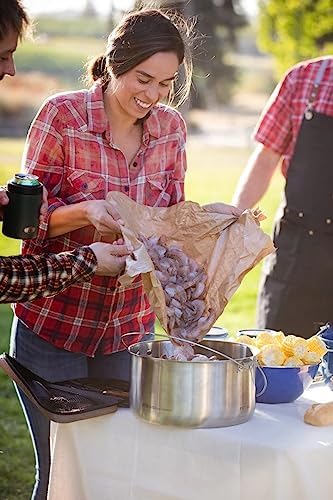 GSI Outdoors Glacier Stainless Troop Cookset, Compact Pan & Pot Camping Set, for Travel and Outdoors (8-10 People)