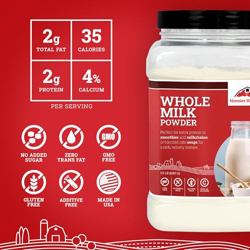 Whole Milk Powder by Hoosier Hill Farm, 1 Pound (Pack of 1)