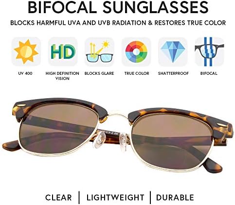 VITENZI Bifocal Sunglasses for Men Women Semi Rimless Reading Sun Tinted Glasses with Readers - Tivoli