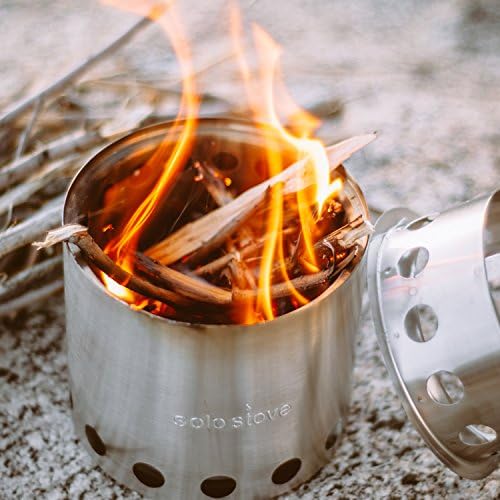 Solo Stove with Backup Alcohol Burner - Lightweight Kitchen Kit for Backpacking, Camping, Survival