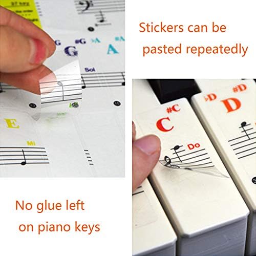 Piano Keyboard Stickers for 88/61/54/49/37 Key, Bold Large Letter Piano Stickers for Learning, Removable Piano Keyboard Letters
