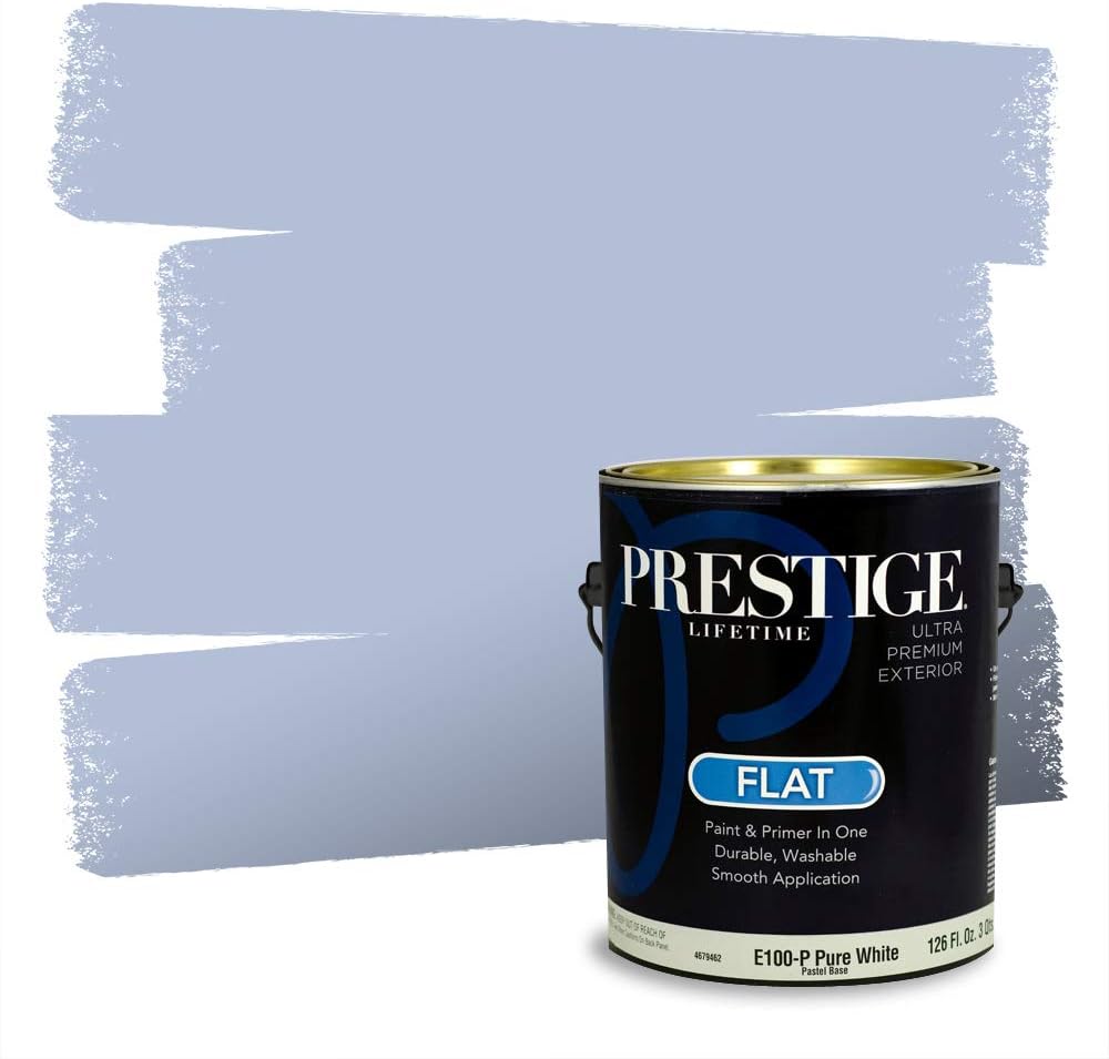 PRESTIGE Paints Exterior Paint and Primer In One, 1-Gallon, Semi-Gloss, Comparable Match of Behr* Intercoastal Gray*