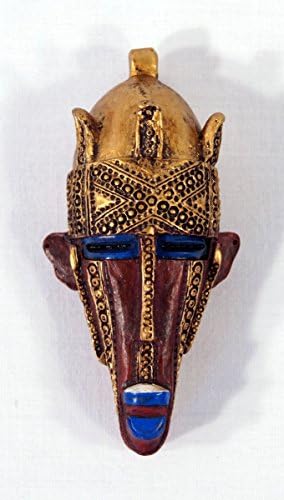 Handpainted Poly Stone African Mask Arts Assorted Magnet (Set of 6 B)