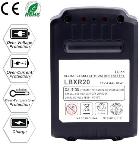 Lasica 2Pack 4.0Ah 20V MAX LBXR20 Compatible with Black and Decker Weed Eater 20V Battery LB2X4020 LBXR2020-OPE LBXR20-OPE2 LBXR20B-2 LB2X3020-OPE