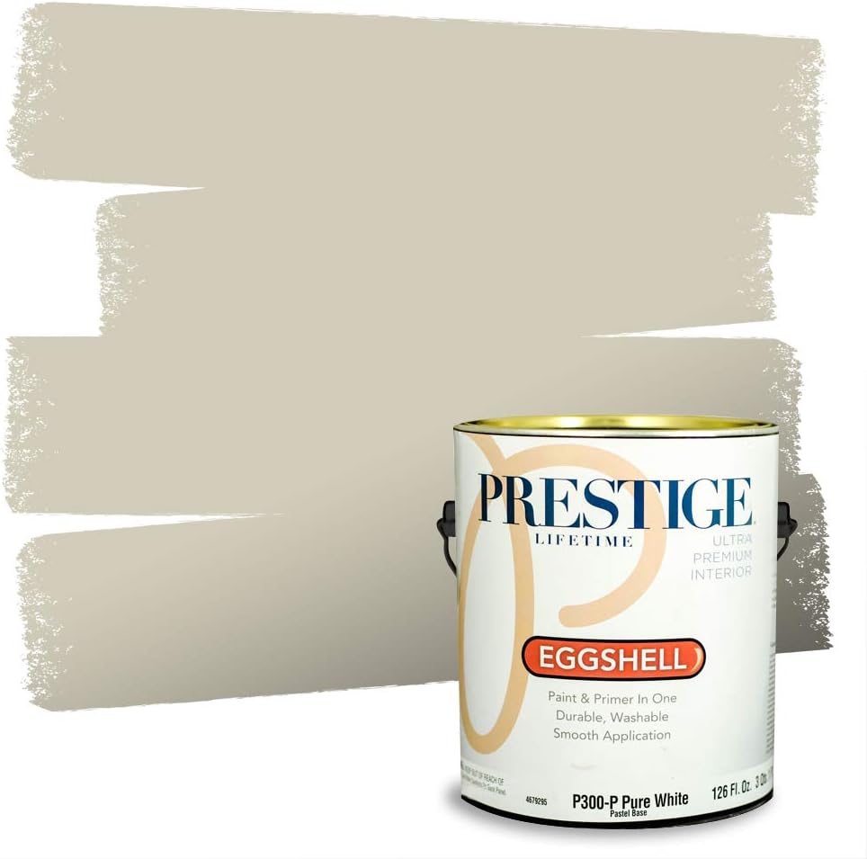 PRESTIGE Paints Exterior Paint and Primer In One, 1-Gallon, Satin, Comparable Match of Sherwin Williams* Ripe Olive*