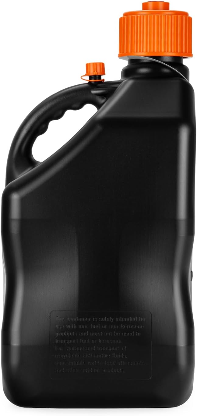 VP Racing 3852-CA, 5.5 Gallon Motorsport Jug V-Twin Sq. - Black/Orange