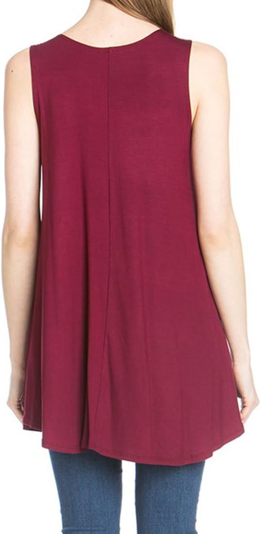 Women's Rayon Span Tank Top Tunic-Solid