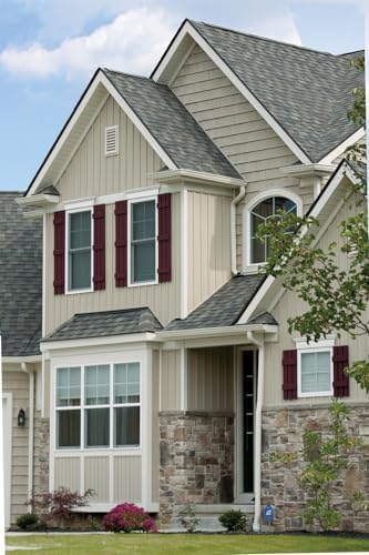 Mid America Board and Batten 14" 4 Board Joined Vinyl Standard Shutter (1 Pair) - 14 x 35 002 Black