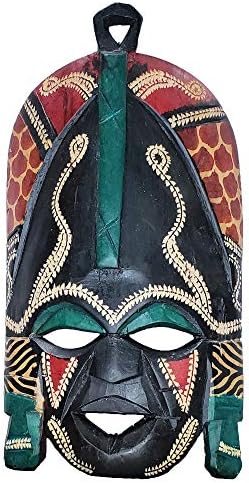 African Masai Masks Wall Hanging Art Hand Carving Safari Décor (8 Inch)