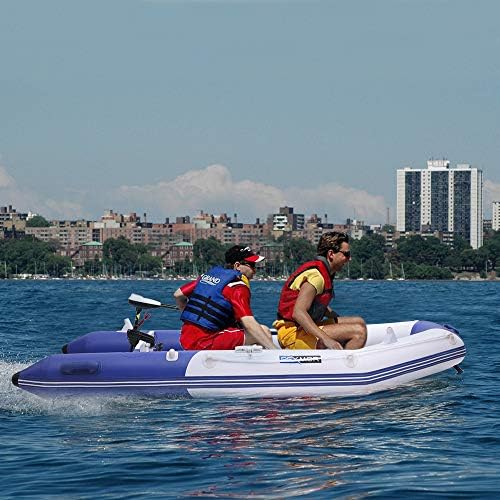 PEXMOR 8 Speed Electric Trolling Motor, Electric Outboard Boat Motor w/Adjustable Handle & LED Indicator, Transom Mounted for Saltwater, Kayak