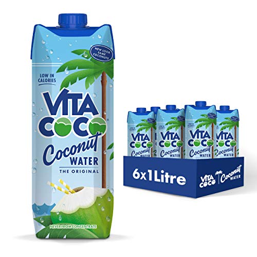 Vita Coco Coconut Water, Pure Original, Refreshing Coconut Taste, Natural Electrolytes, Vital Nutrients, 33.8 Oz (Pack of 6)