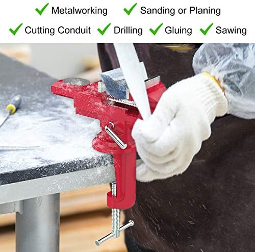 Housolution Universal Table Vise 3 Inch, 360°Swivel Base Bench Clamp