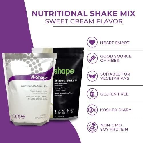 Vi-Shape - Original Nutritional Shake Mix Sweet Cream Flavor - Pack of 1 | ViSalus, Plant-Based Protein, Meal Replacement, Sweet Cream Flavor, Fiber