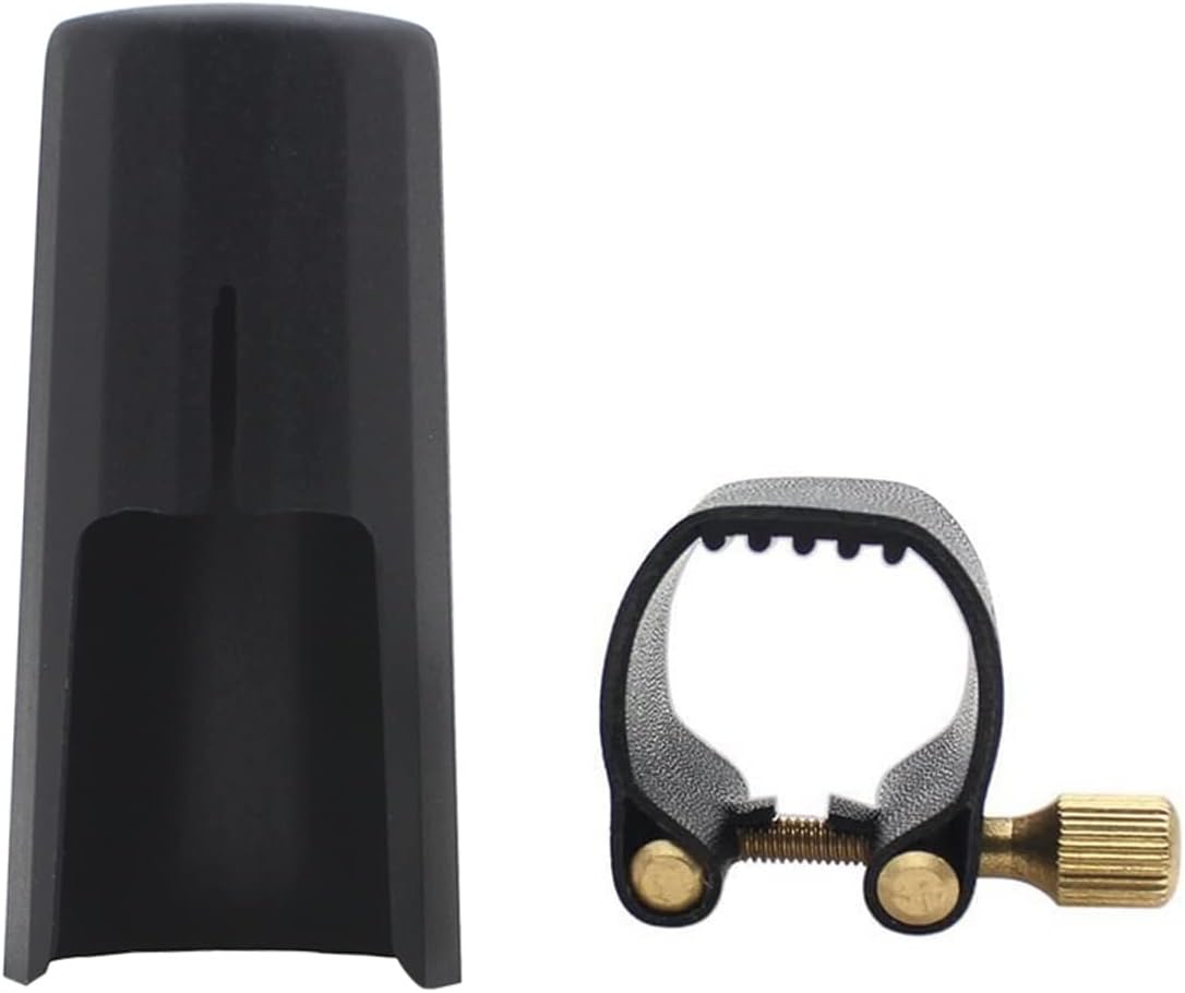 Alto Saxophone Ligature Kit, Metal Ligature and Plastic Cap | for Saxophone Mouthpiece Wind Musical Instruments Accessory for Beginner and Student