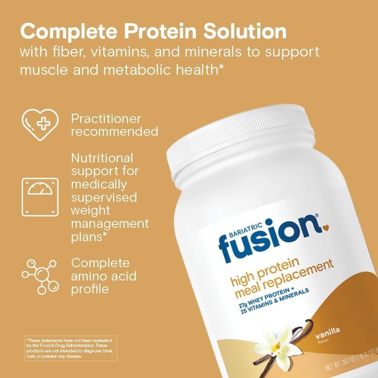 Bariatric Fusion Cappucino Meal Replacement 27g Protein Powder, 21 Serving Tub for Bariatric Surgery Patients Including Gastric Bypass and Sleeve Gastrectomy - No Gluten, Aspartame or Sugar